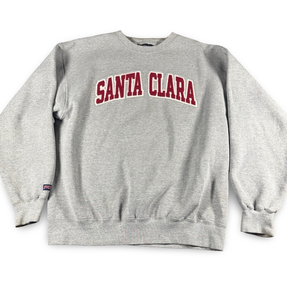 VTG Santa Clara University Sweatshirt Crewneck Large L Grey Red Jansport USA